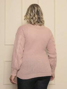 Plus Size Cardigans - Pink - View 3