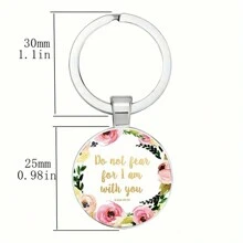 以赛亚书 41:10 经文钥匙扣 - “不要害怕”钥匙扣，浪漫汽车装饰，包包挂饰，可爱哥特风 Y2K 包包配饰，带证件夹的挂绳，汽车装饰，包包挂饰，圣诞礼物 - 銀色 - 查看 5