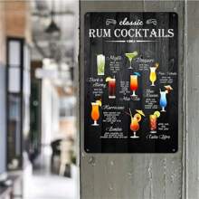 1 件有趣的厨房酒吧引语木制标牌墙面装饰，乡村风格经典朗姆鸡尾酒厨房酒吧标牌，理想的家居装饰礼物，家居装饰，房间装饰，墙面装饰 - 彩色 - 查看 4