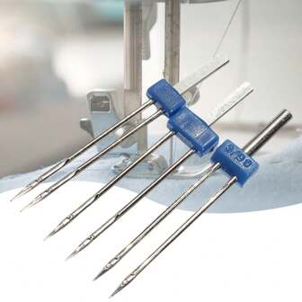 6 件装缝纫机不锈钢针、缝纫机绣花针、缝纫工具、双针针组耐用缝纫机配件家用缝纫机耗材