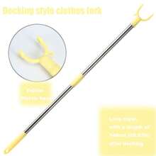 1pc Stainless Steel & Plastic Clothes Drying Rack, Balcony Hanger Thickened Laundry Pole Clothesline Organizer Dress Pants Shoes Jeans Boots Skirt,Spring,Minimalist,Summer Tops - Multicolor - View 25