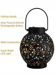 1pc Solar Lantern Lights Outdoor LED Solar Hanging Lantern Lights With Star Projection, Warm White Solar Garden Lights Retro Table Lantern Lights Waterproof For Garden Patio Courtyard Path Fall Decor House Decor Outdoor Decor