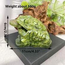 天然水晶秀岩玉蟾蜍手工雕刻塑像，家居裝飾、冥想治療、招財風水收藏禮品 - 1pc - 查看 3