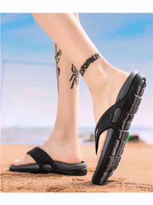 Men's Massage Slippers Large Swimming Pool Sandals Beach Shoes For Summer - Black - View 4