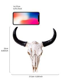 1件北欧维京文化动物头骨墙饰，树脂材质仿羊头骨装饰挂件，家居酒吧餐厅派对墙面艺术品 - 彩色 - 查看 5
