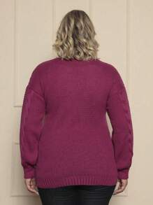 Plus Size Cardigans - Purple - View 2