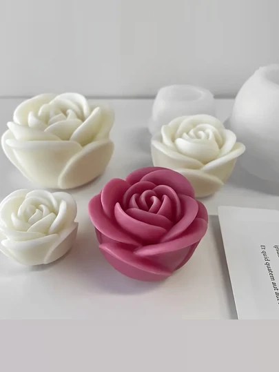 1件/3件装情人节花卉蜡烛硅胶模具 DIY 蜡烛装饰 - 适用于家居装饰、壁炉、客厅、中心装饰、办公室、情人节礼物、蜡烛套装、香薰蜡烛、朋友礼物、女士礼物