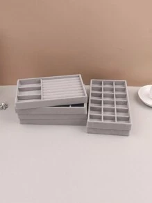 1件/6件装优雅灰色天鹅绒首饰收纳托盘，适合开学季，也是节日送礼的理想之选，如圣诞节、感恩节、新年和情人节。时尚的项链、耳环和戒指收纳方案，是家居装饰和时尚配饰的完美补充，为您的梳妆台增添别致的收纳空间。