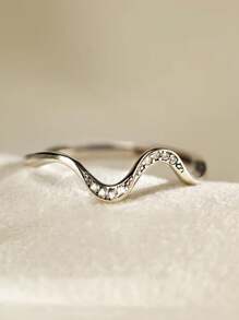 1pc Fashionable Wave Design Women Ring For Daily Wear