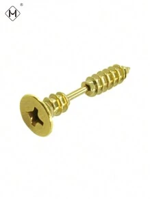 1pc Fashion Punk Style Stainless Steel Cross Screw Earring, Unisex Daily Wear - Phillips Screws - View 17
