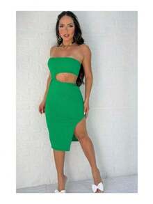 Vestido Longo Canelado Feminino