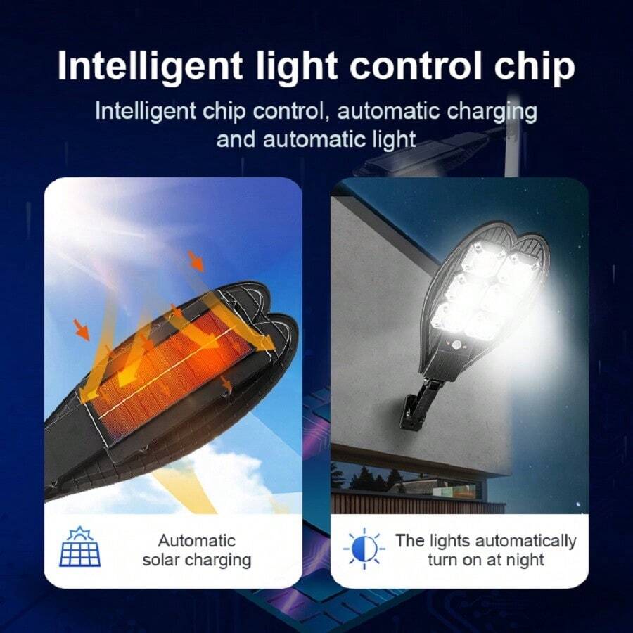 Luzes solares externas mais novas, lâmpada solar potente com sensor de
