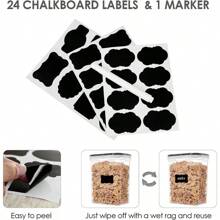 Airtight Food Storage Containers Set With Lids, 24pcs Plastic Dry Food Canisters For Kitchen Pantry Organization And Storage, Dishwasher Safe,Include 24 Labels, Black - Black - View 5