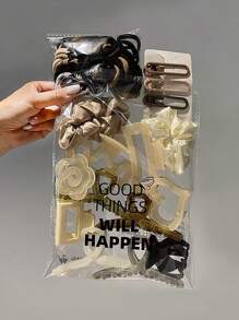 65件套发饰组合，包含发夹、发圈、发带、简易发卡、流行发饰，足够使用一年，适合情人节、上学、送礼、发带、头饰等场合。 - 彩色 - 查看 6