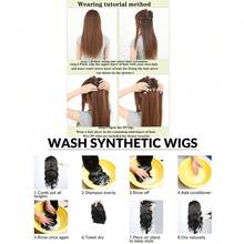 5 piezas de postizos de cabello lacio con clips - Negro - Ver 10