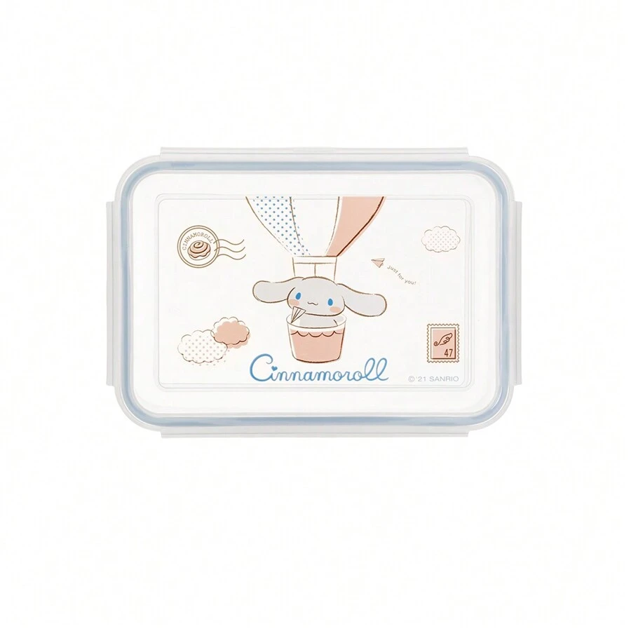 Miniso Sanrio Cinnamoroll 4-Latch Bento Box 900mL, Plastic, Easy-To-Clean & Compact, Cute Ear Design, Suitable For Students, Professionals & Family Outings(1 PC) - Clear - View 1