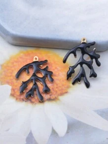 4pcs Copper Double-Sided Enamel Coral Branch Charms Pendant Jewelry Accessories For Women DIY Earrings/Bracelets/Necklaces, Mother Day Gift, Graduation Gift