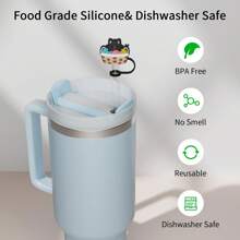 6 PCS Silicone Spill Stopper Set For Cup Straw Covers 30 Oz / 40 Oz Tumbler Leak Proof Drink Stoppers Silicone Straw Stopper Caps For Cup Accessories,Kitchen,Christmas Gift