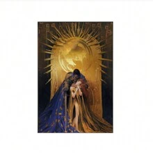 1入組紅唇抽煙女士觀看畫布油畫，燃燒美元金錢海報畫和非洲藝術黑金裸男畫布油畫現代牆藝術海報和印刷畫布畫，經典復古橡樹下騎士擁抱女人畫布油畫，金色復古藝術海報，少女房間圖片壁畫，女人品酒，黑白復古時尚海報，歲月痕跡裝飾畫（不帶框架） - 彩色 - 查看 5