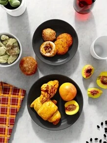 16pcs Unbreakable Reusable PP Plastic Cutlery Set, Including Plates, Bowls And Cups For 4 Persons, Suitable For Home Use And Outdoor Picnic School Supplies,Back To School - White - View 4