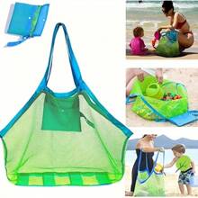 Multi-Use Large Mesh Storage Bag - Ideal For Beach Toys, Picnic Gear, And Travel Essentials; Durable Polyurethane