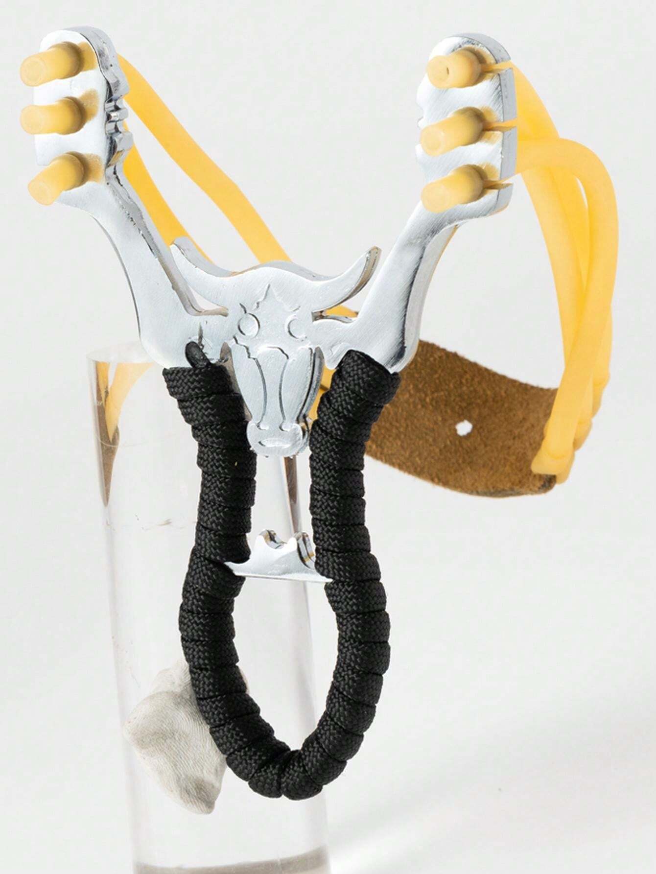 1pc Alloy Outdoor Shooting Slingshot With A Rubber Band For Outdoor