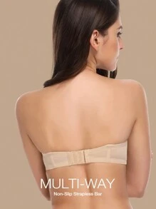 Deyllo Strapless Underwire Push-Up Bra - Apricot - View 2