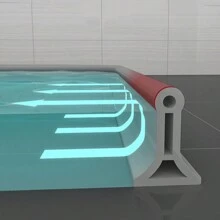 1米柔軟矽膠小圓頭浴室水擋板，自粘貼，隔離濕機、乾機區域，防水和防潮條，適用於淋浴房和馬桶間。 - 彩色 - 查看 14