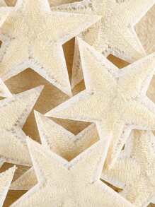 Juego de 10 parches bordados en forma de estrella para ropa, accesorios de sombrero, para hacer en casa, con pegamento para fijar - Beis - Ver 3