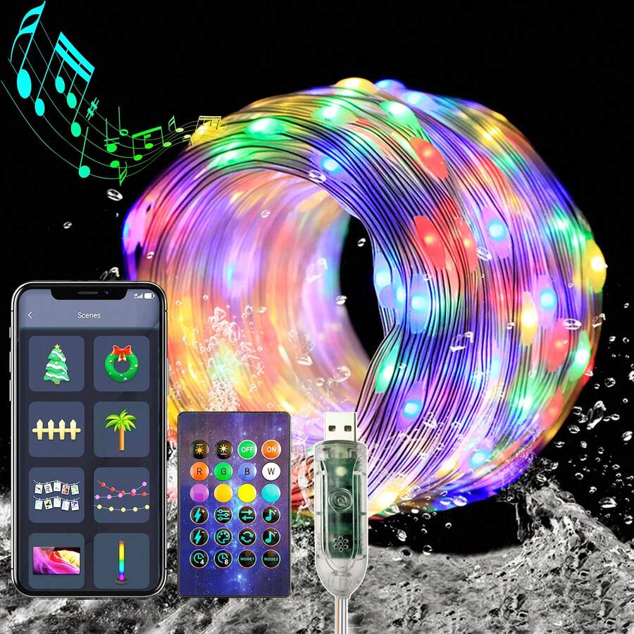 32.8ft Smart APP Controlled LED String Lights, USB Fairy Lights With