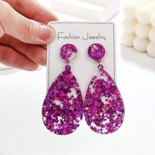 Bông tai hình học thả - Nhiều màu - Xem 19