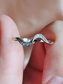 1pc Fashionable Wave Design Women Ring For Daily Wear