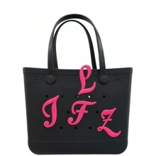 1pc Pink Letters For Beach Bag Decorative Charm Insert Bag Accessories Beach Bag Accessories For Women's Rubber Beach Handbag EVA Bag Personalized Handbag 3D Letters DIY Your Bag(LetterA-Z)  Beach Accessories Rubber Beach Bag