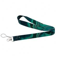 One Colorful Marble Pattern Long Lanyard For Doctor, Nurse, Student, Teacher, Exhibition Staff ID Badge, Can Be Used As Exhibition, Gift Or Daily Accessory School