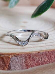 1pc Fashionable Wave Design Women Ring For Daily Wear