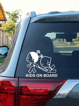 1pc Kids On Board Cartoon Sticker For Cars