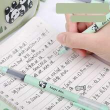 6pcs/Box Hi Panda Black 0.5mm Straight Liquid Gel Pen For Students & Office Workers - Green - View 4