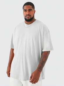 Men Plus Size T-Shirts - White - View 3