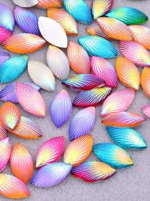 100piezas 7*15mm Mezcla de colores conchas de rhinestones de resina Piedras de cristal No Hotfix Strass Appliques - Color de mezcla aleatoria - Ver 8