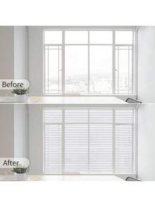 1 Roll Of Black Window Privacy Film, Protection From Prying Eyes Privacy Window Film, UV Protection 100% Blackout Window Film, Suitable For Indoor, Home, Office, Kitchen Window Film - White - View 4