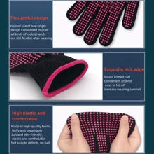 1 pièce Gant de coiffure résistant à la chaleur et antidérapant en rouge, gants isolants thermiques pour fer à friser, lisseur et sèche-cheveux