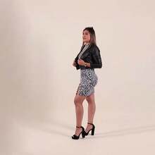 Vestido ajustado estampado animal print zebra(sin tolera) - Blanco y Negro - Ver 2