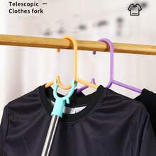 1pc Stainless Steel & Plastic Clothes Drying Rack, Balcony Hanger Thickened Laundry Pole Clothesline Organizer Dress Pants Shoes Jeans Boots Skirt,Spring,Minimalist,Summer Tops - Multicolor - View 12