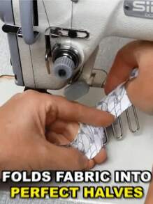 1入組，縫紉機用邊綁曲線折邊裝置，易安裝，精密曲邊裝置-專業完成，無需電力，適用於所有縫紉機，白色 - 銀色 - 查看 6