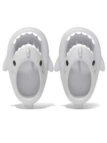 Shark Flip Flops New Style Shark Flip Flops For Men And Women Cloud Flip Flops Non-Slip Soft Thick Bottom Padded Open Toe Beach Pool Shower Flip Flops - Grey - View 2