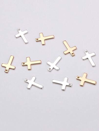 10 st Mini kopparkorshänge galvaniserat i guld/silverfärg för att göra DIY-armband/halsband