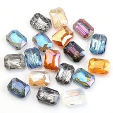 13*18mm Crystal Glass Mahjong Square Pendant With Hole DIY Jewelry Making Accessory Necklace Chain Bead - 13*18MM Mahjong - View 18