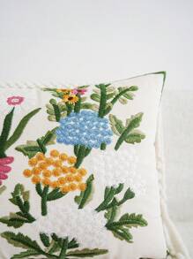 1入精美刺繡花園圖案坐墊套，不含內芯，多種尺寸和形狀適用於大多數房間 - 彩色 - 查看 8