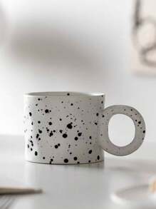 Taza de cerámica con puntos negros y blancos - 1 pieza - Blanco y Negro - Ver 4