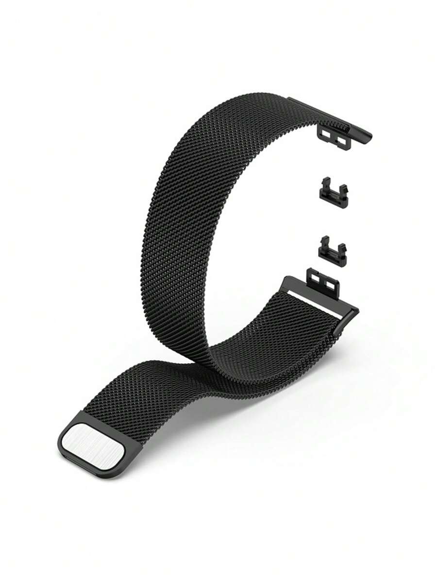 1条男女通用时尚金属磁吸表带，兼容华为Fit 1/Fit 2/Fit 3/Fit 4/Fit 4 Pro智能手表，银色、黑色、玫瑰金等多种颜色可选，经典金属磁吸米兰尼斯网状表带，适用于华为Fit 3/2/1/4/Pro智能手表和健身追踪器配件